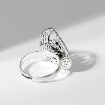 Ring of "ethnic" drop, black color in black silver, dimensionless-2