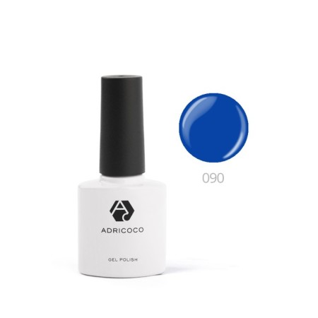 Color gel polish Adricoco, No. 090 bright blue, 8 ml