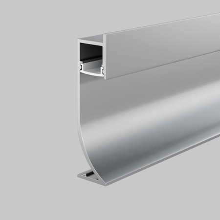 Aluminum profile plinth with backlight LED Strip Alm-5314-S-2M, 200x5.3x1.38 cm, silver color-5