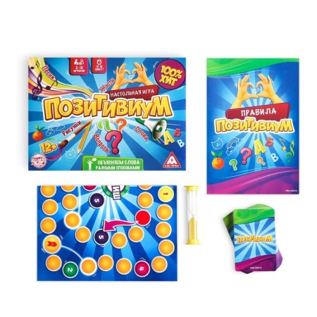 Board game to explain the words "Positivium", 100 cards, 12+-1