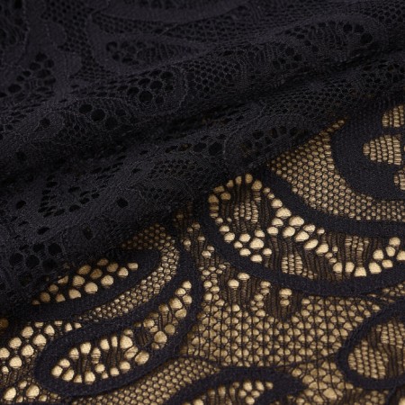 Lace elastic fabric, 240 mm × 23 ± 1 m, black color-1