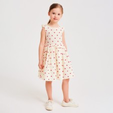 Dress for girls Minaku: Cotton Collection Beige color, height 104