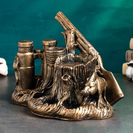 Standing for the bottle "Hunt" 33x23x26cm, bronze-2