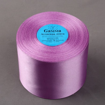 Satin tape, 75 mm × 33 ± 2 m, lavender color No. 153-1