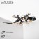 Brooch "Lizard" Dark, black color in gold