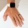 Ring "Night" for hematite, rounded, black color, size 19