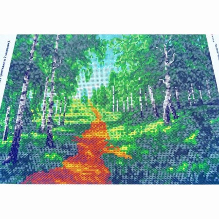 Scheme for beads and cross "Birch grove"-4