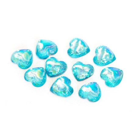 Plastic design TNL "Heart", Blue, 10 pcs