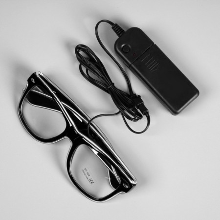 LED glasses "Classic", 14.5x5.2x14 cm, AAX2 batteries (not in the kit), 3 modes, glow of white-4
