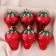 Christmas tree decoration "Strawberry" (set 6 pcs) 4x6 cm, red