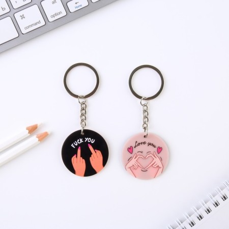 Acrylic key -keychain "Young beautiful", 7 x 12.5 cm-1