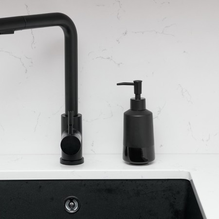 Magma liquid soap dispenser. Moroshka, 7x7x17.8 cm, black color-7