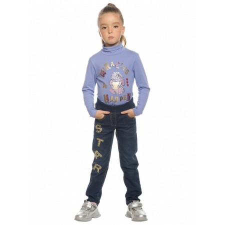 Pants for girls, height 110 cm, dark blue color