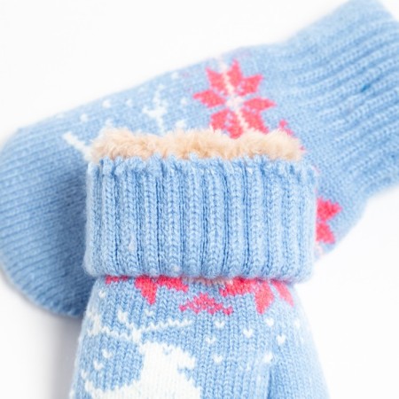 Mittens for children, blue color, size 14 (4-6 years)-2