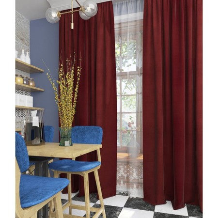 Curtain "velvet", size 180x275 cm, ruby ​​color