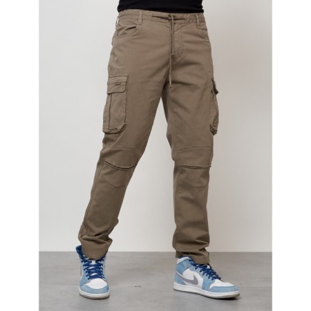 Cargo jeans men, size 44-46, beige color-2