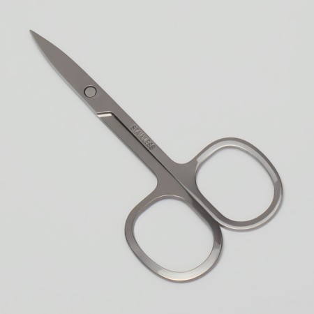 Scissors manicure, bent, wide, 9 cm, silver color-3