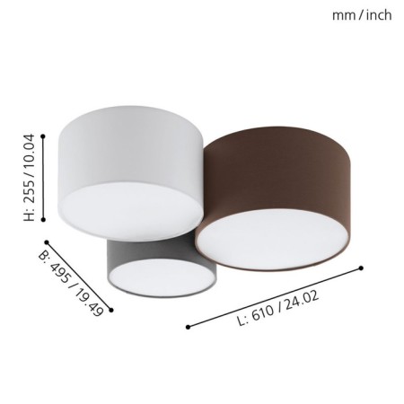 Ceiling lamp Pastore E27 3x60W-2