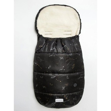 Winter fur “Cosmos” envelope, size 105 cm, black color-1
