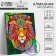 Diamond mosaic with a complete filling on the subframe "Bright lion", 40 × 50 cm