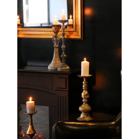Summary Metal for 1 candle "Ferro" aged bronze 14.5x14.5x38.5 cm-4