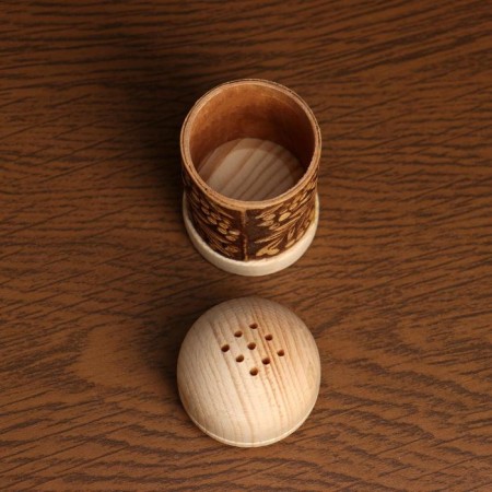 Solonka "Rowan" (salt), 4x9 cm, birch bark-5