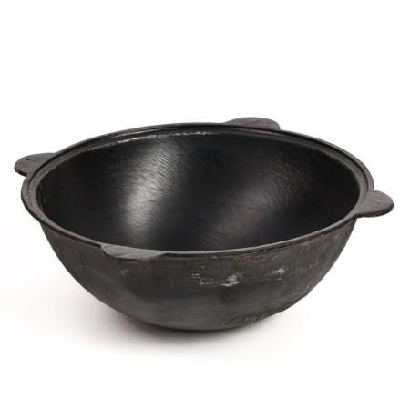 Cast iron cauldron, 16 l, round bottom, aluminum cover-1
