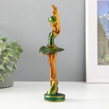 Polystone souvenir "Ballerina in a green pack" 22x8x6 cm-1