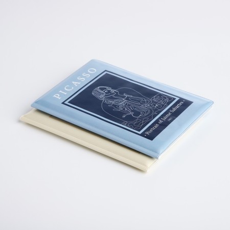 Gift set: 2 covers for passport, beige/blue color-3