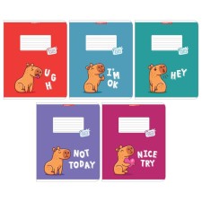 A notebook of 18 sheets in the Capybara cage, the cover shaking cardboard, VD-pol, block 60 g/m2, 5 species, mix