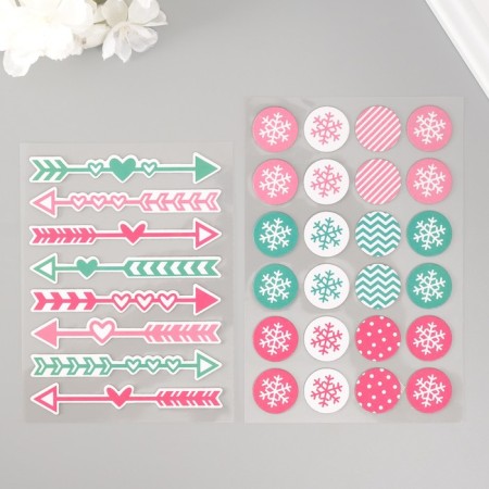 Stickers for creativity "Snow love" set 2 sheets 22x12.5 cm-1
