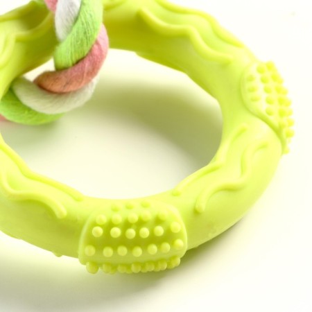Chewing toy with a rope "piece of the sun", 8 cm, yellow-2