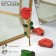 Brooch "Flower" rose, red-green color in gold