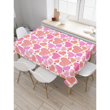 The tablecloth on the table “Many hearts”, rectangular, oxford, size 120x145 cm