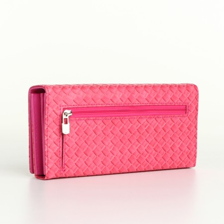 Women's wallet on magnets, pink color-1
