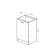 Cabinet floor lira 500x600x850 with 1 door white/quado shimo light/malag