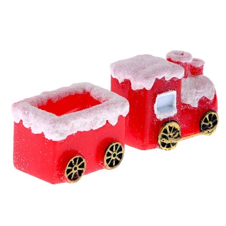 Puppet miniature "New Year's paravozik with a car"-2