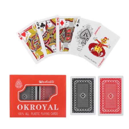 Plastic Plastic Maps "Royal", 2 decks of 54 pcs, 19 μm, 8.8 x 5.7 cm, mix