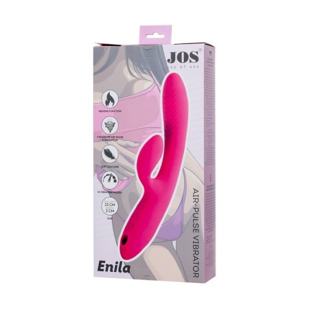 Vibrator with vacuum-wave stimulation Jos Enila, silicone, pink color, 23 cm-15