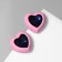 Earrings plastic "hearts" in the frame, the color is blue pink