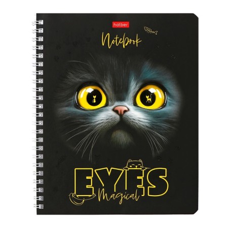 Notebook of 48 sheets in a cage, on the crest "Magic Eyes", cover Cover Cardboard, matte lamination, 3D-fluid, block 65 g/m2, mix-6