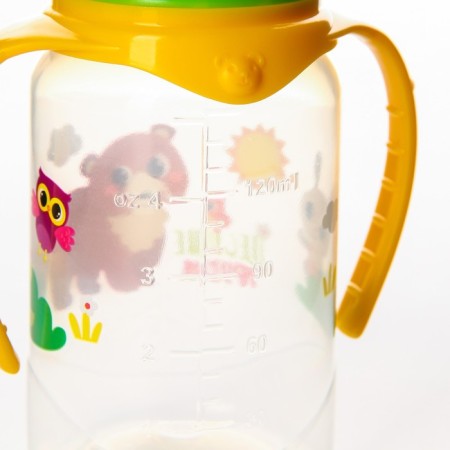 A bottle of feeding "Forest Friends", classic throat, 150 ml., 0 months, cylinder, with handles-4