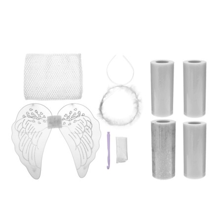 Angel carnival costume, make yourself, corset, ribbons, brooches, accessories-1