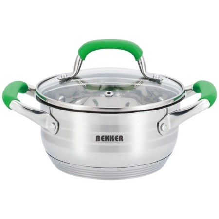Pan Bekker de Luxe, 2 l, d = 18 cm, with a lid, green color
