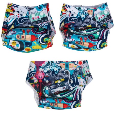 Reusable diaper "ocean"-7