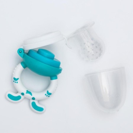 Nibbler for feeding, with silicone mesh "Bunny", Blue color-3
