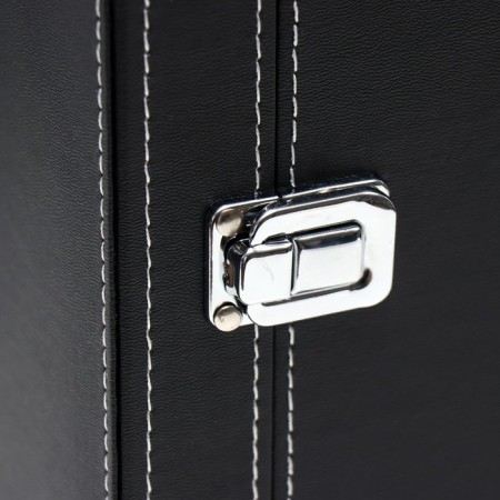Casket wood, leatherette for a bottle "smooth leather" 4 items 36x11x12 cm-5
