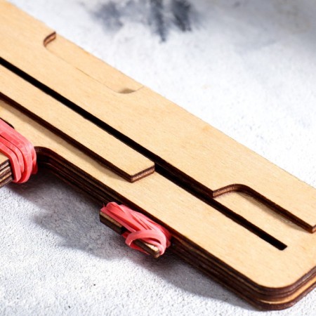 Souvenir wooden pistol elaborate TT, shoots with elastic bands-3