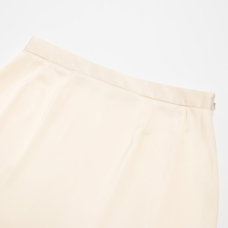 Women's skirt Minaku: Silk pleasure beige color, river 44-5