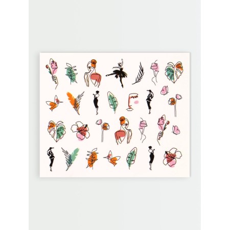 Slider - nail design "Delicate image", packing 6 pcs, multi -colored-3
